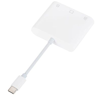 3-in-1 Type-C to SD/TF/CF Memory Card Adapter Reader for iPad/iPhone 15/MacBook & US