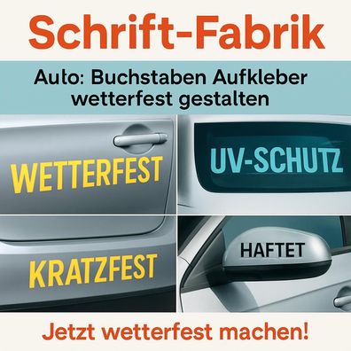 Buchstaben Aufkleber wetterfest selbst gestalten