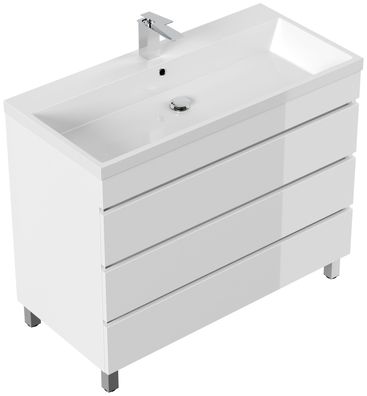 Waschtisch 100cm, Waschplatz Fellini stehend, Standmöbel grifflos