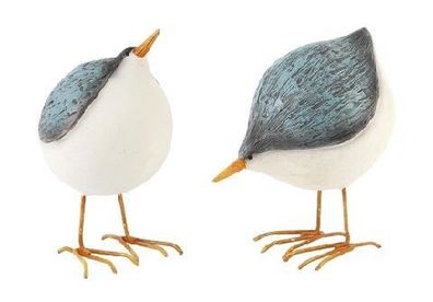 Dekorative Vogelfiguren, 2er-Set, rundes Design, 9 cm