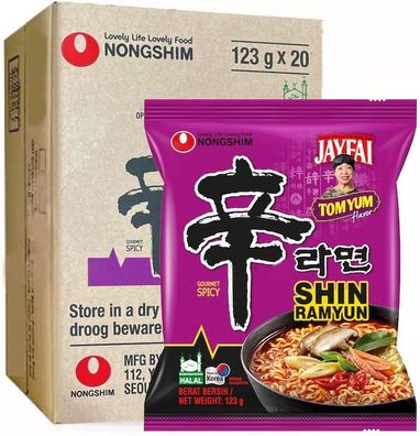 20er-Pack Nongshim Instantnudeln Shin Ramyun Tom Yum 123g
