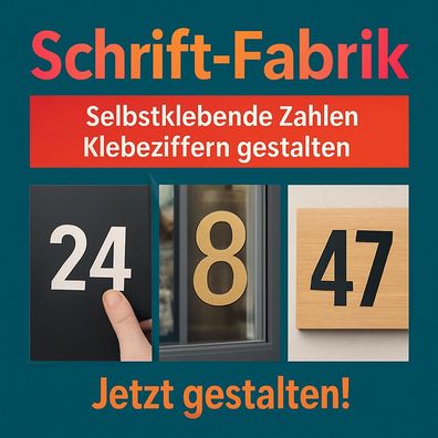 Selbstklebende Zahlen Klebeziffern selbst gestalten und bestellen