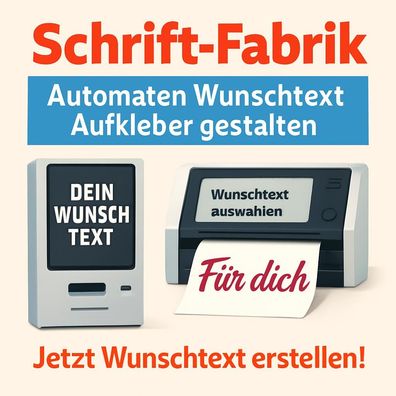 Automaten Wunschtext Aufkleber Klebebuchstaben Beschriftung Klebefolie gestalten