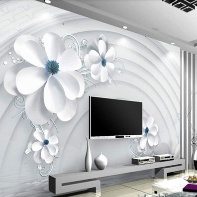 3D Blumen Wandbild - Elegantes, Frisches Design - Moderner Vlies Fototapete 4746