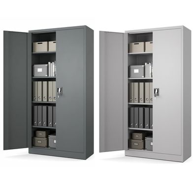 Metallschrank für Büro Aktenschrank für Dokumente und Ordner Stahlschrank 90x40x185cm