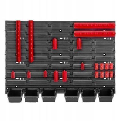 KADAX Werkstattwandregal, Wandplatten, 58 x 39 cm, Rot und Schwarz, 26 tlg