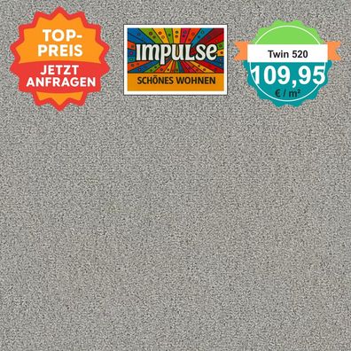 Girloon Twin 520 Teppichboden Velours 400 cm breit - keine Versandkosten