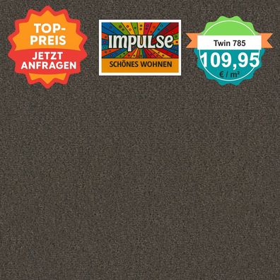 Girloon Twin 785 Teppichboden Velours 400 cm breit - keine Versandkosten