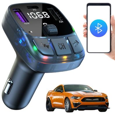 Bluetooth FM Transmitter Auto Deep Bass Dual USB Ladegerät KFZ Adapter WK