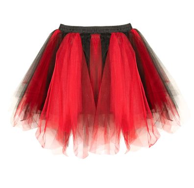Tüllrock Tutu Teufel rot schwarz - Größe: L/XL