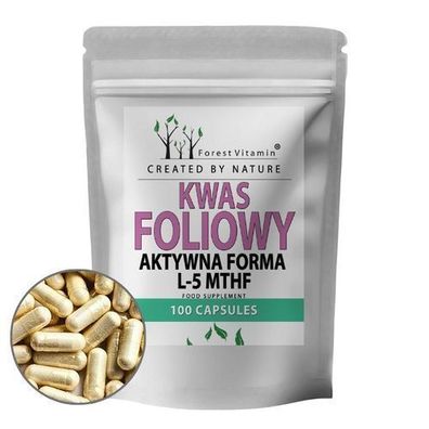 Folsäure 600mcg 100 Kapseln - Folat L-5-MTHF - Schwangerschaft - Forest Vitamin