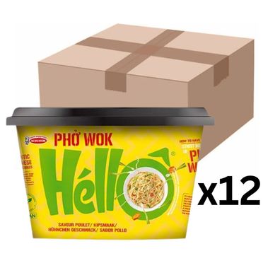 12er-Pack Acecook Pho Wok Hello Instant Reisnudeln Huhn Cup 76g