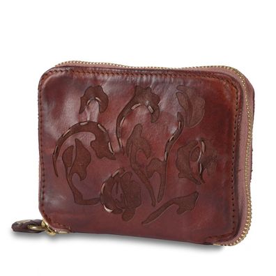 Campomaggi Wallet zip around cow. + floral taser+seams-p/d C002060ND X1410, vin