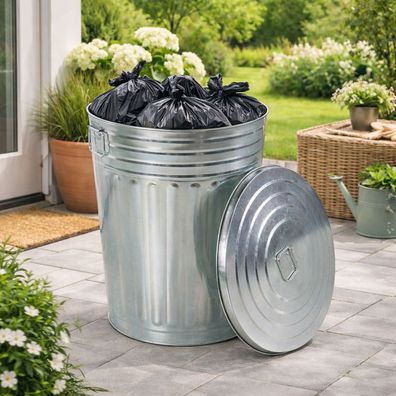 58L Oskartonne Aschetonne mit Deckel Mülltonne Abfalleimer Metalltonne Mülleimer