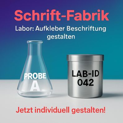 Labor Wunschtext Aufkleber Klebebuchstaben Beschriftung Klebefolie gestalten