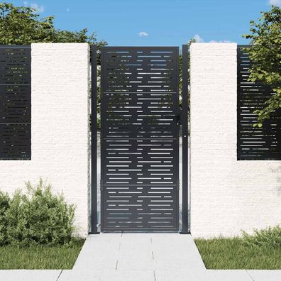vidaXL Gartentor Anthrazit 100x175 cm Stahl Quadratisches Design