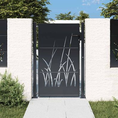 vidaXL Gartentor Anthrazit 100x125 cm Stahl Gras-Design