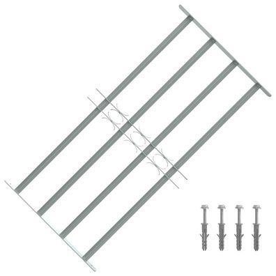 vidaXL Fenstergitter Verstellbar mit 4 Querstäben 700-1050 mm