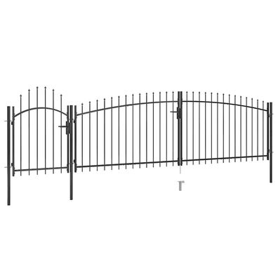 vidaXL Gartentor Woerden mit Speerspitze 5 x 1,25 m Schwarz