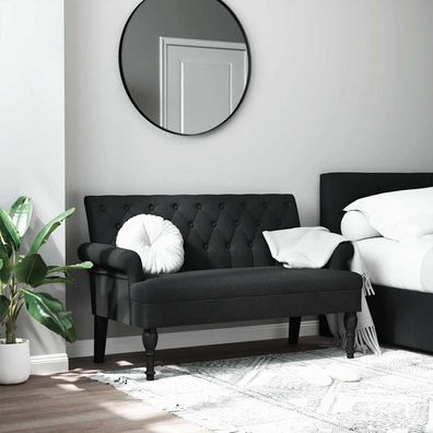 vidaXL Bank mit Rückenlehne Schwarz 120x62x75,5 cm Stoff