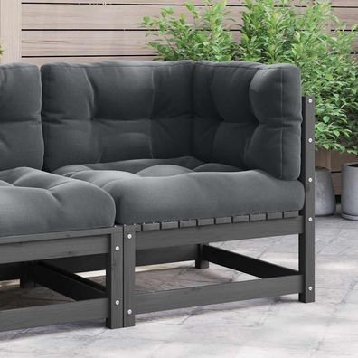 vidaXL Garten-Ecksofa mit Kissen Massivholz Kiefer