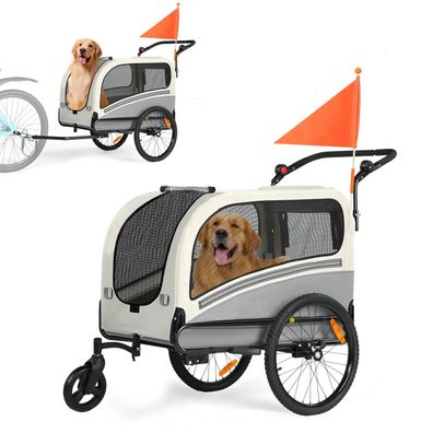 Sepnine 10202NS 2-in-1 XXL Fahrradanhänger für Hunde, faltbarer Hundeanhänger