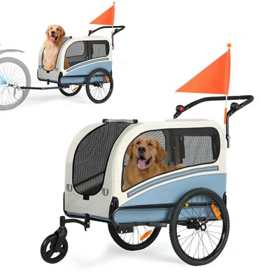 Sepnine 10202NS 2-in-1 XXL Fahrradanhänger für Hunde, Reflektoren & Reflektorstreifen