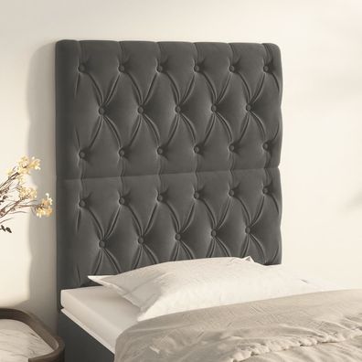 vidaXL Kopfteil Dunkelgrau 80x7x118/128 cm Samt
