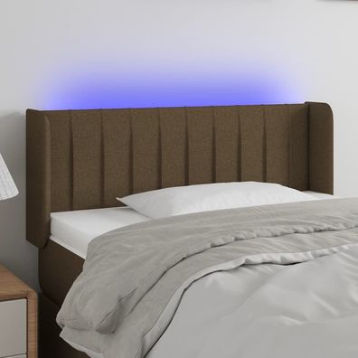 vidaXL LED Kopfteil Dunkelbraun 103x16x78/88 cm Stoff