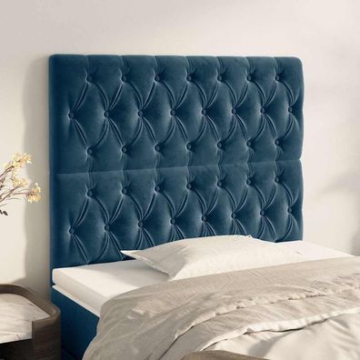 vidaXL Kopfteil Dunkelblau 90x7x118/128 cm Samt