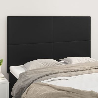 vidaXL Kopfteil Schwarz 144x5x118/128 cm Kunstleder