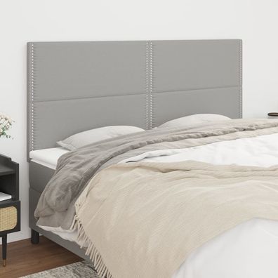 vidaXL Kopfteil Hellgrau 180 x 5 x 118/128 cm Stoff