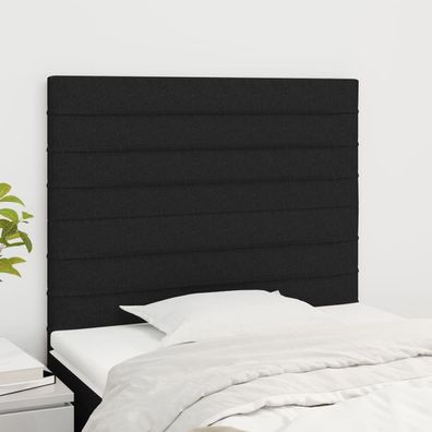 vidaXL Kopfteil Schwarz 100 x 5 x 118/128 cm Stoff
