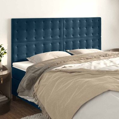 vidaXL Kopfteil Dunkelblau 180x5x118/128 cm Samt