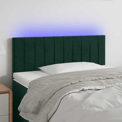vidaXL LED Kopfteil Dunkelgrün 80x5x78/88 cm Samt
