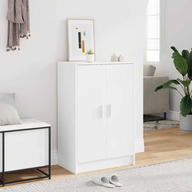 vidaXL Schuhschrank Weiß 60x35x92 cm Holzwerkstoff