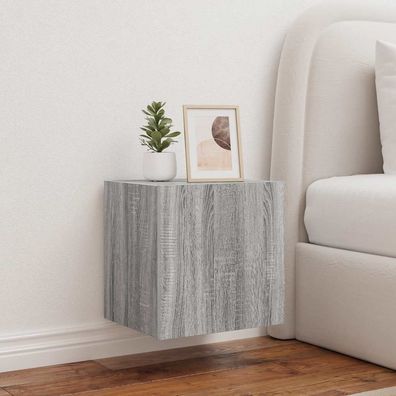 vidaXL TV-Wandschränke mit LED-Leuchten 2Stk. Grau Sonoma 40,5x35x40cm