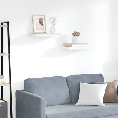 vidaXL Schweberegale 2 Stk. Eichen-Optik und Weiß 40x23x3,8 cm MDF