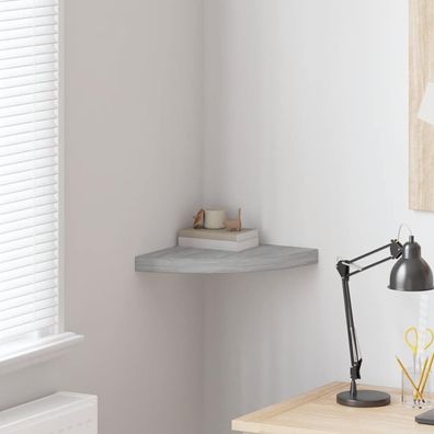 vidaXL Eck-Schweberegal Betongrau 35x35x3,8 cm MDF