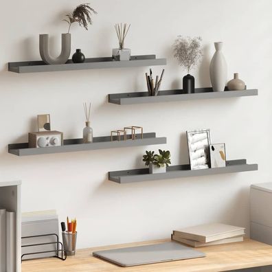 vidaXL Wandregale 4 Stk. Grau 60x9x3 cm