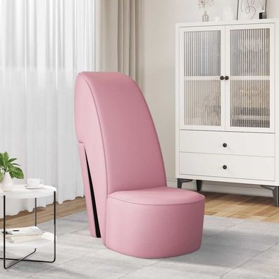vidaXL Stuhl in Stöckelschuh-Form Rosa Kunstleder