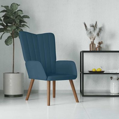 vidaXL Relaxsessel Blau Samt