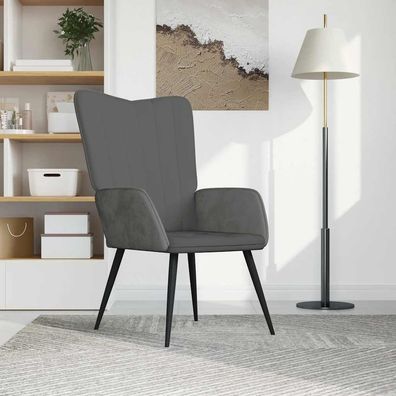 vidaXL Relaxsessel Dunkelgrau Samt