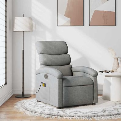 vidaXL Massagesessel Hellgrau Stoff