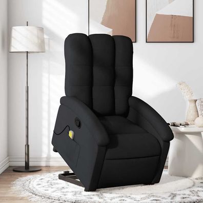 vidaXL Massagesessel mit Aufstehhilfe Schwarz Stoff