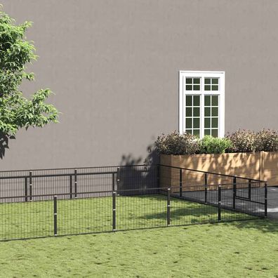 vidaXL Hundezwinger Schwarz 32 m² Stahl
