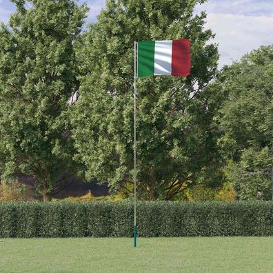 vidaXL Flagge Italiens mit Mast 5,5 m Aluminium