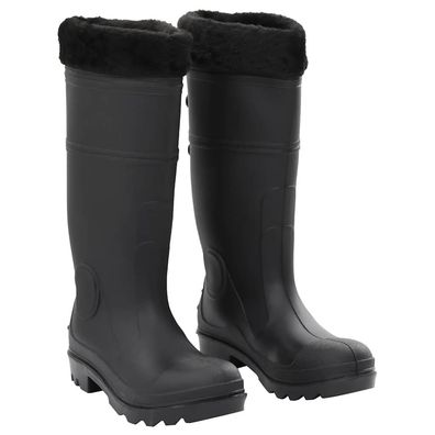 vidaXL Gummistiefel mit Herausnehmbarem Innenfutter Schwarz Gr. 40 PVC