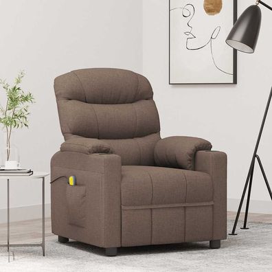 vidaXL Massagesessel Taupe Stoff