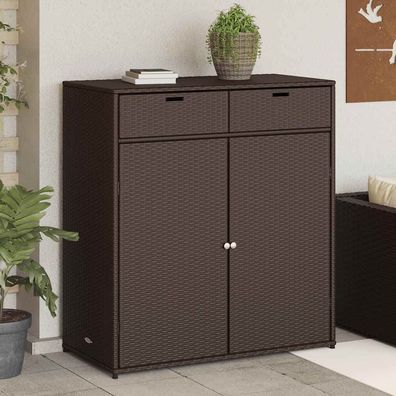 vidaXL Gartenschrank Braun 105x55x113 cm Poly Rattan